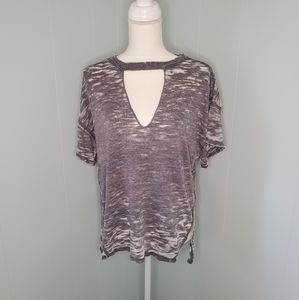 Free People Washed Gray Tee